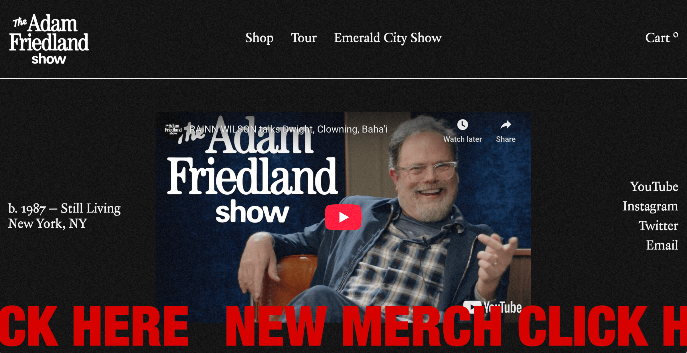 website page for The Adam Friedland show